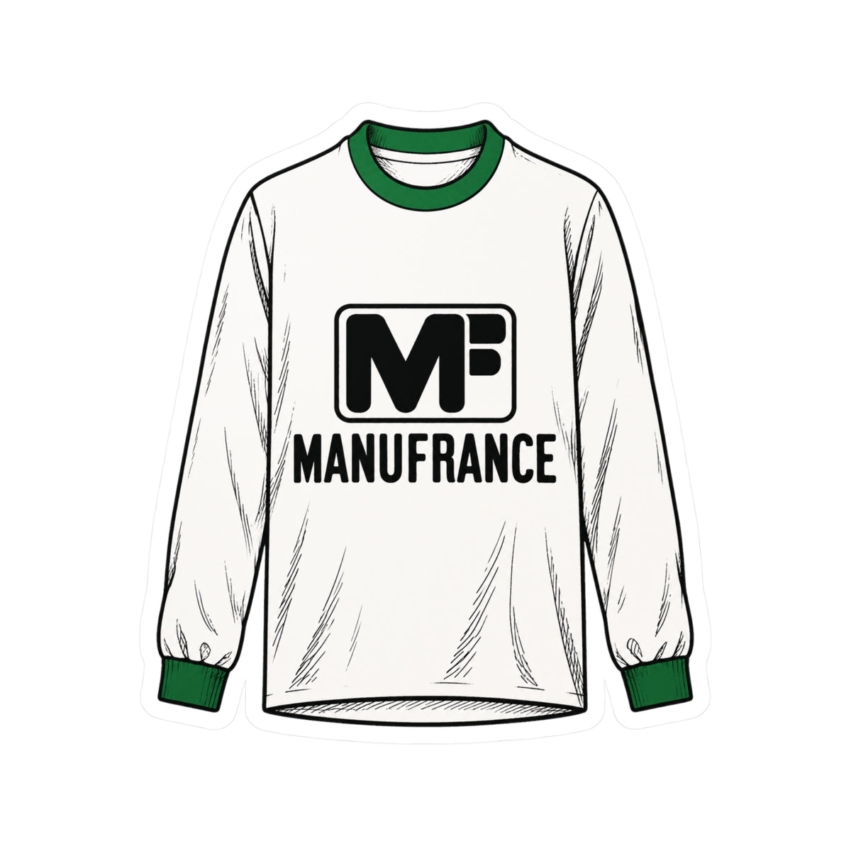 Sticker Maillot Manufrance Blanc