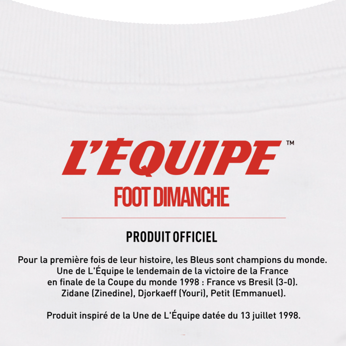 Tee Shirt Pour l'éternité - L'Equipe x Foot Dimanche