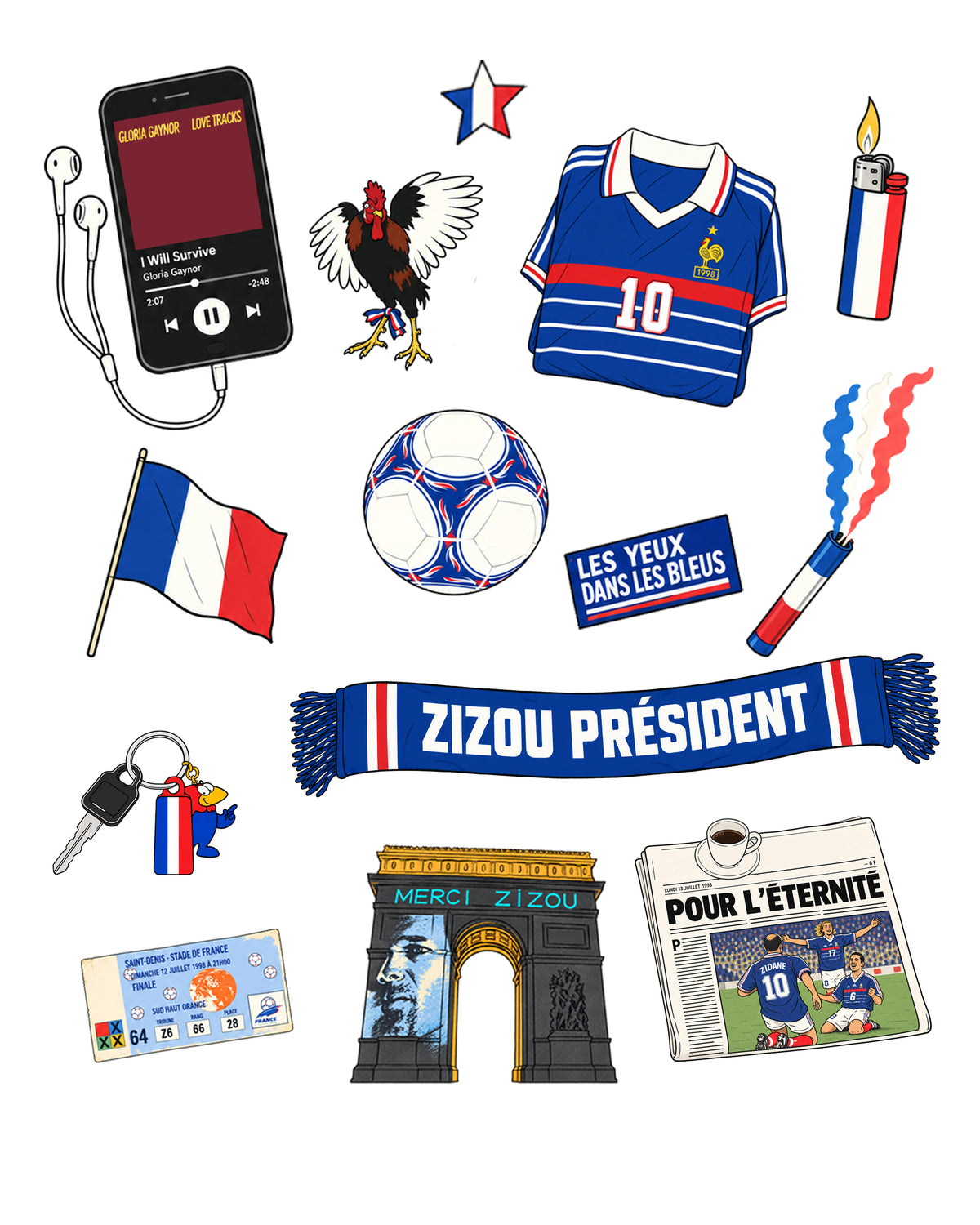 Sweat Capuche Kit Supporter France 98