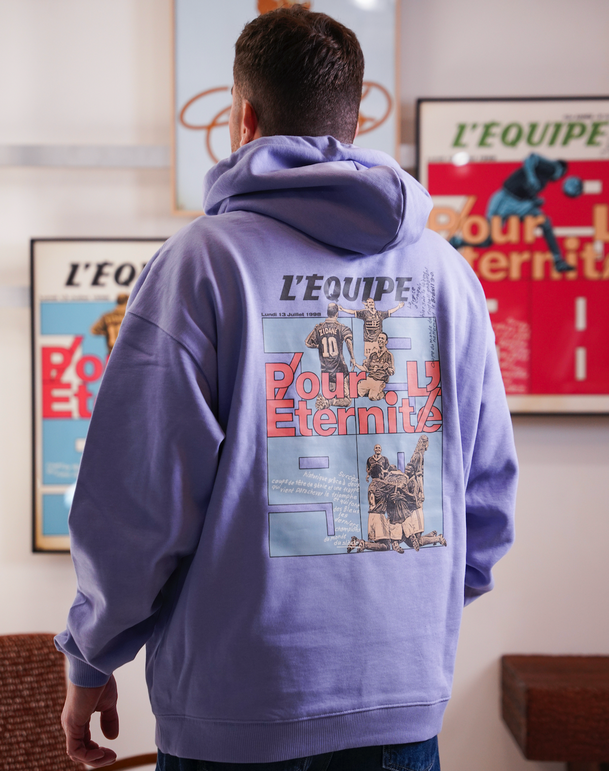 Sweat Capuche Pour l'éternité - L'Equipe x Foot Dimanche - version bleue