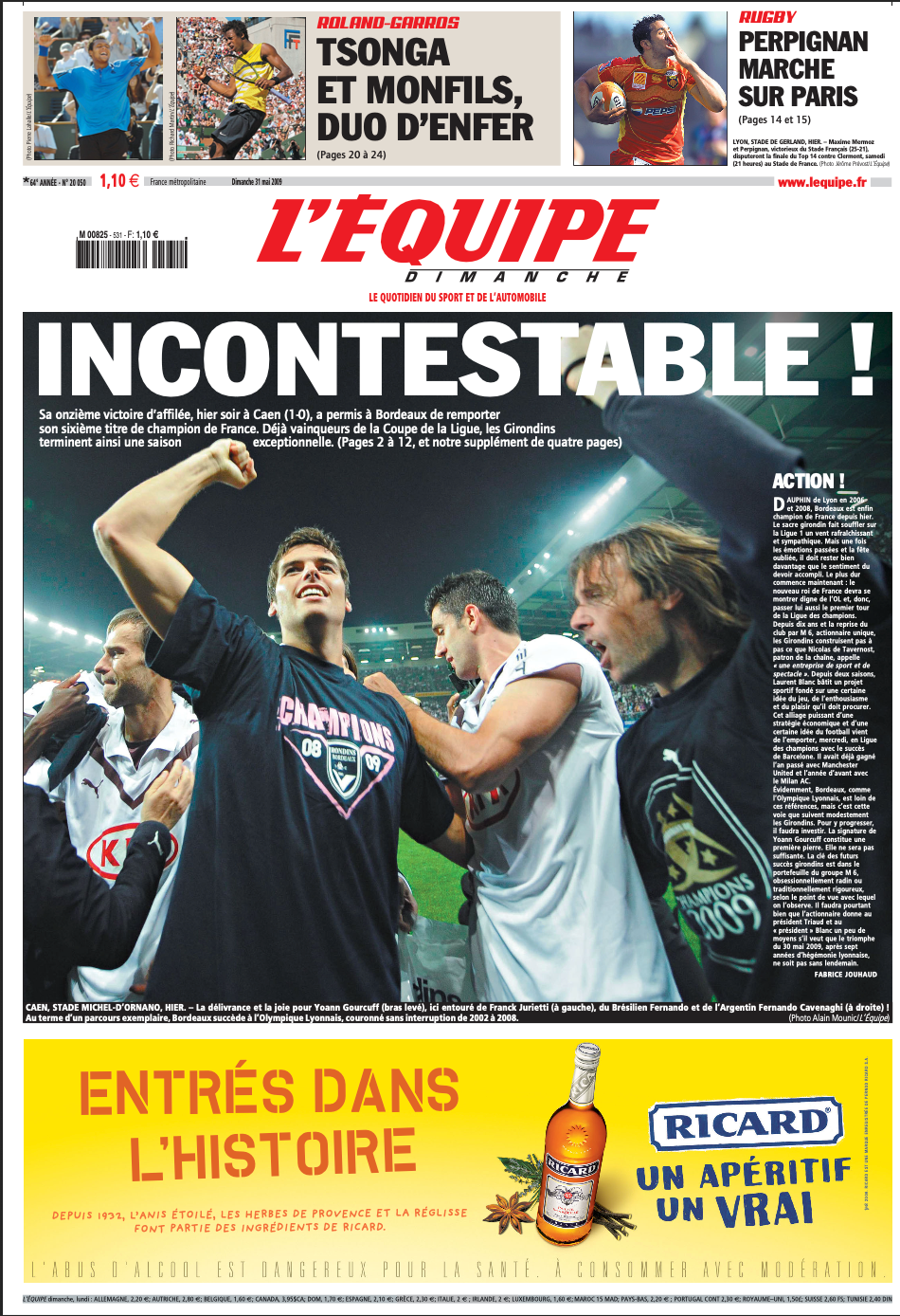 Tee Shirt Incontestables - L'Equipe x Foot Dimanche
