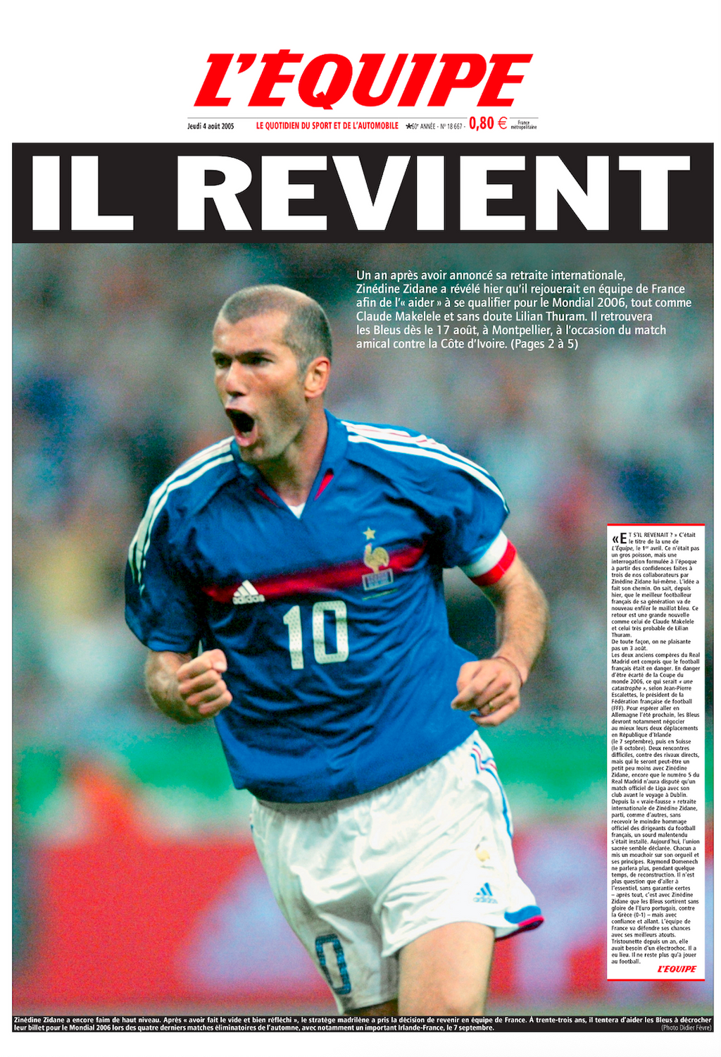 Tee Shirt Il Revient - L'Equipe x Foot Dimanche