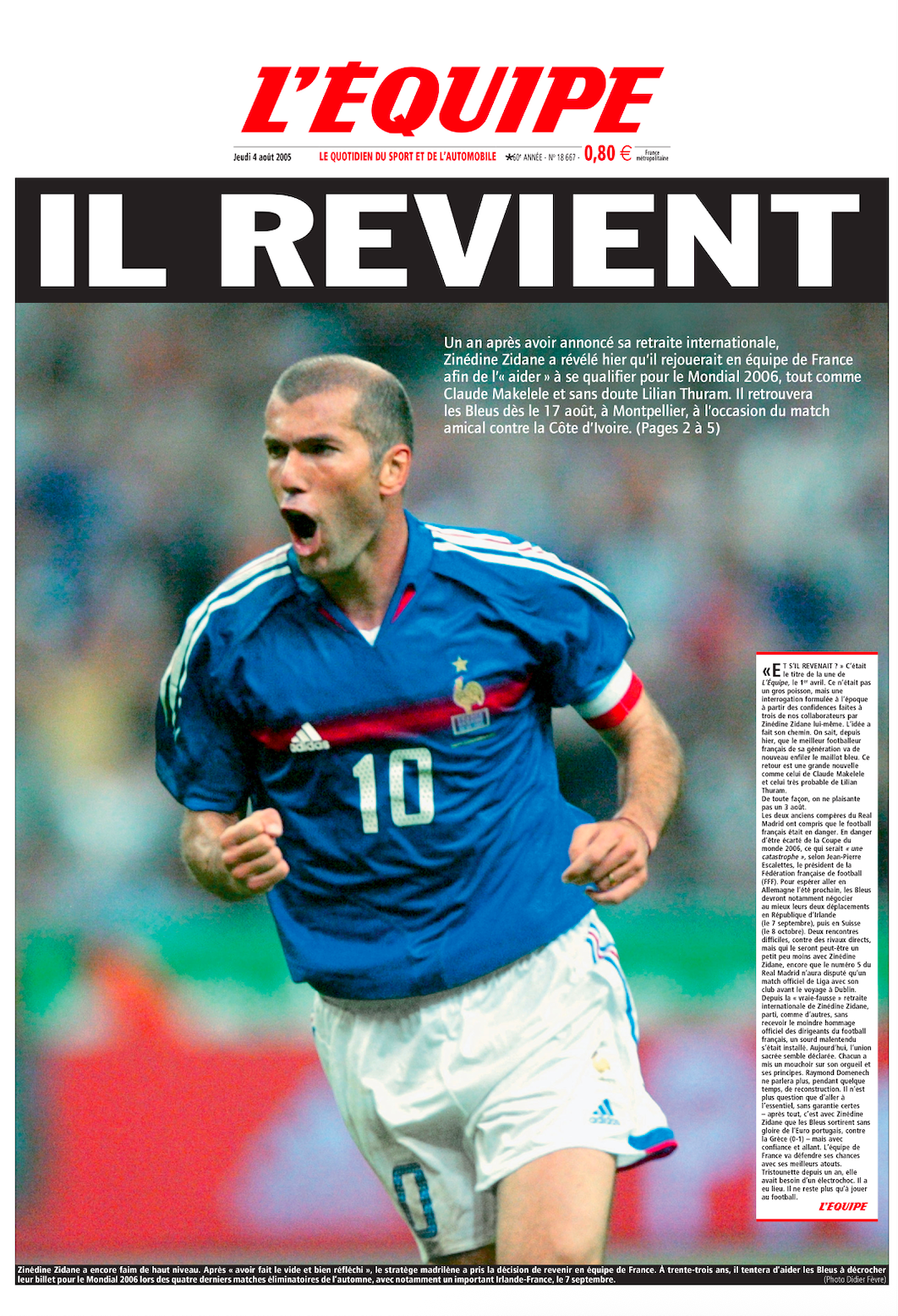 Tee Shirt Il Revient - L'Equipe x Foot Dimanche