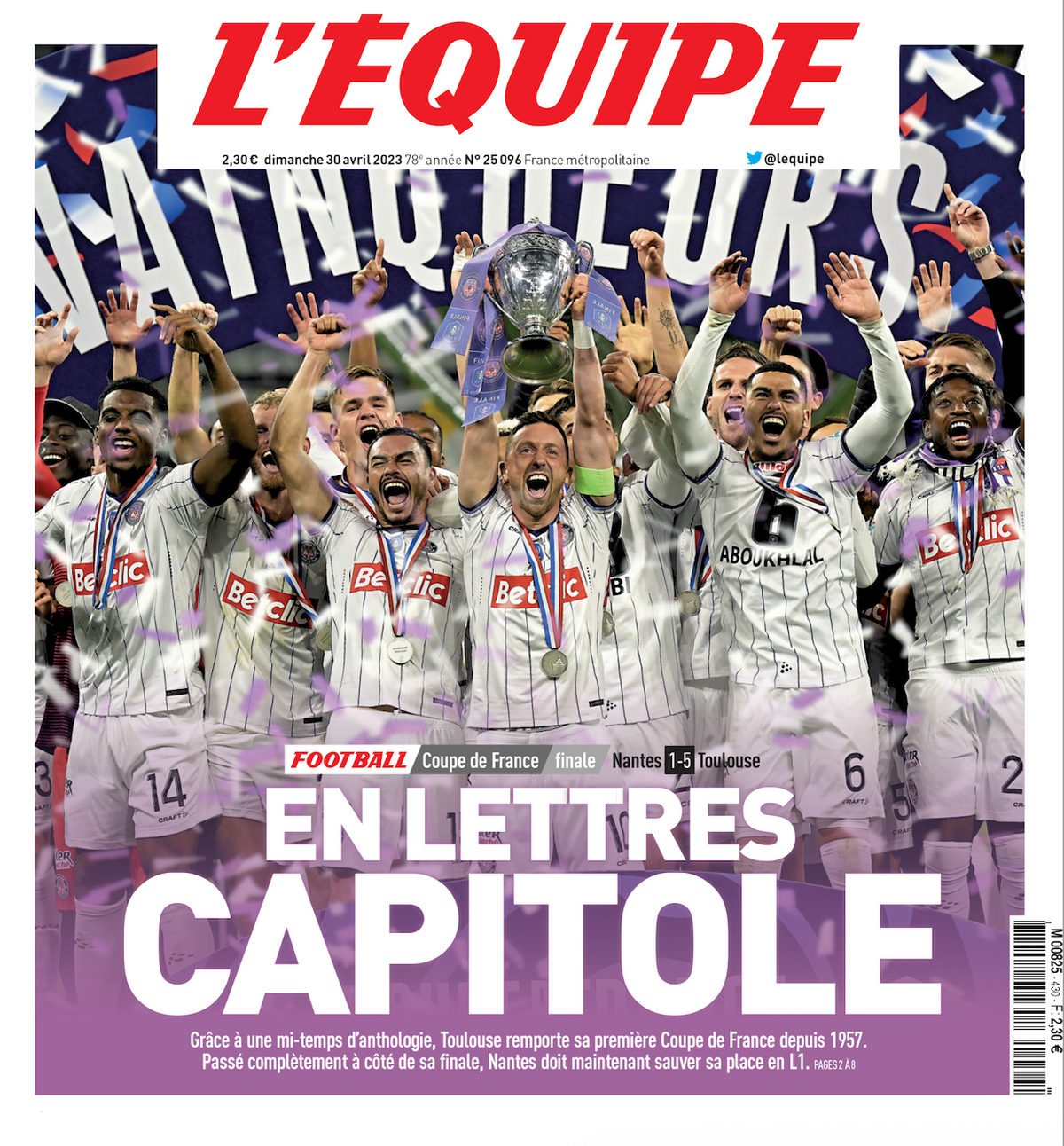 Tee Shirt En lettre capitole Toulouse - L'Equipe x Foot Dimanche