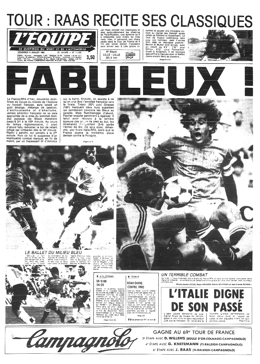 Tee Shirt Fabuleux ! France Allemagne 82 - L'Equipe x Foot Dimanche