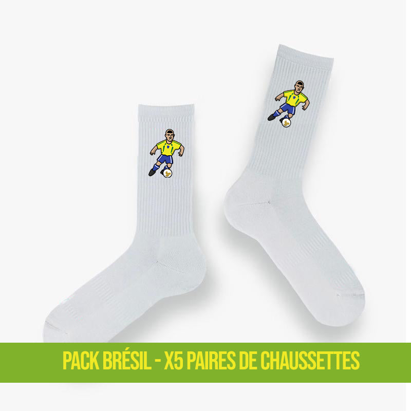 Pack 5 Chaussettes Brésil - Foot Dimanche x Clément Striano