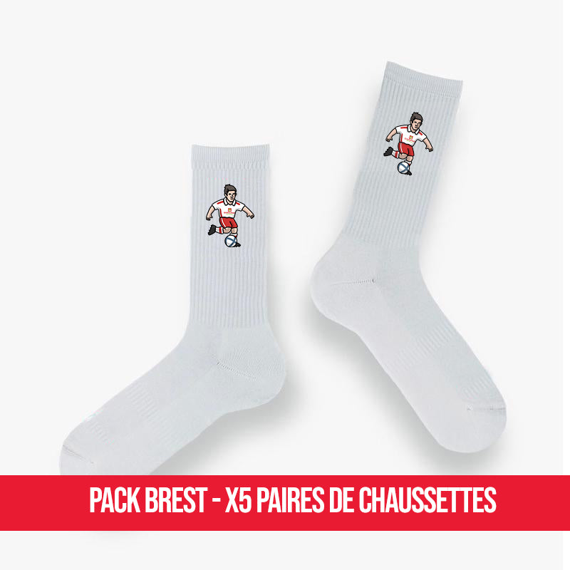 Pack 5 Chaussettes Brest - Foot Dimanche x Clément Striano