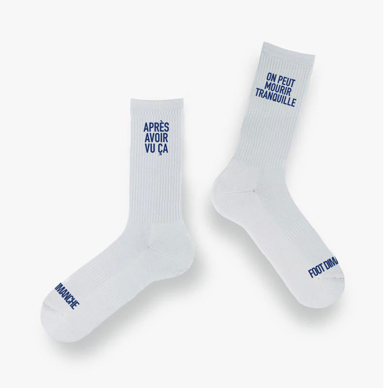 Chaussettes Après avoir vu ça, on peut mourir tranquille - Foot Dimanche