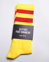 Chaussettes Foot Jaune et Rouge - So Foot x Foot Dimanche