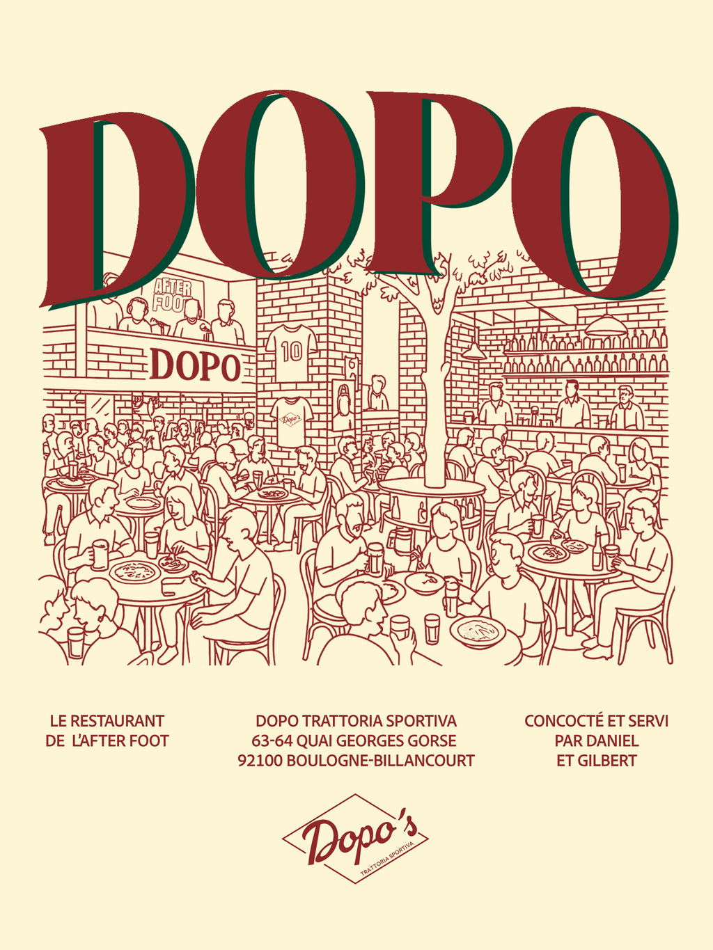 Tee Shirt Dopo Restaurant - Dopo x Foot Dimanche