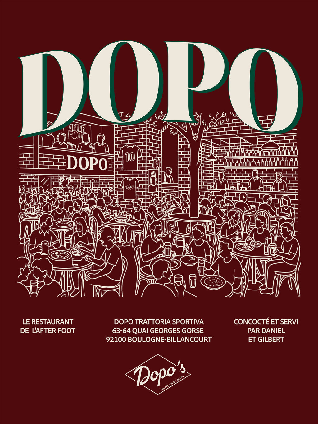 Tee Shirt Dopo Restaurant - Dopo x Foot Dimanche