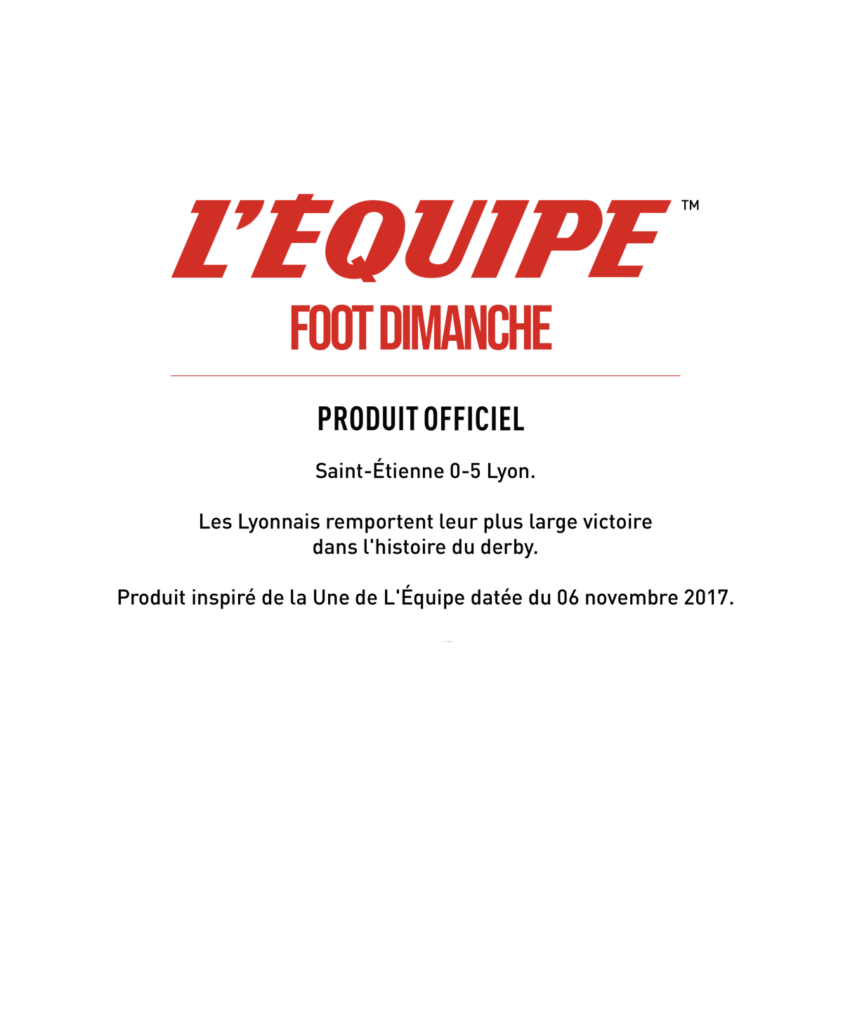 Tee Shirt L'OL par chaos - L'Equipe x Foot Dimanche