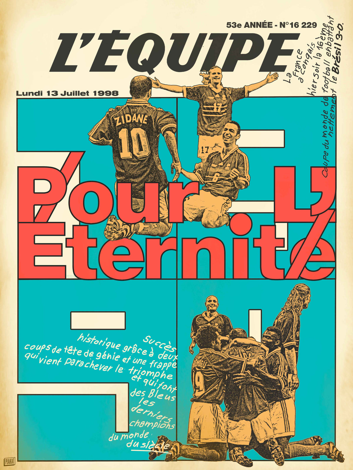 Tee Shirt Pour l'éternité - L'Equipe x Foot Dimanche - version bleue