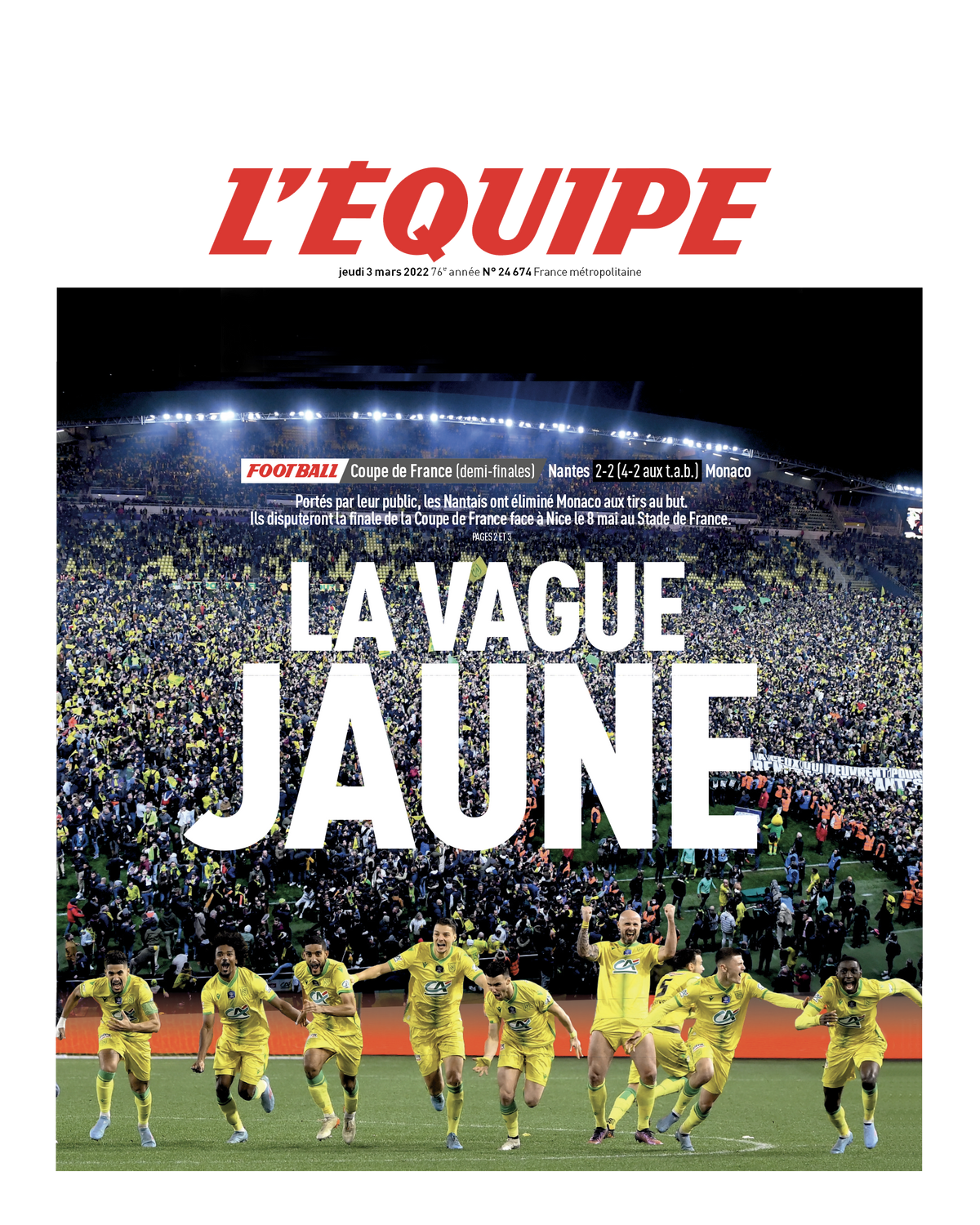 Tee Shirt La vague jaune - L'Equipe x Foot Dimanche