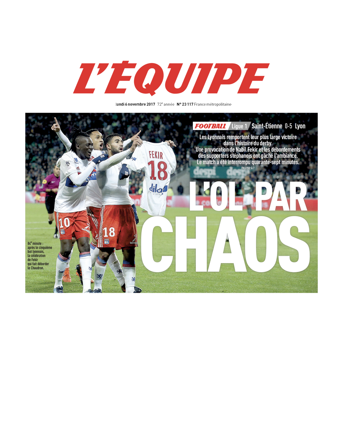 Tee Shirt L'OL par chaos - L'Equipe x Foot Dimanche