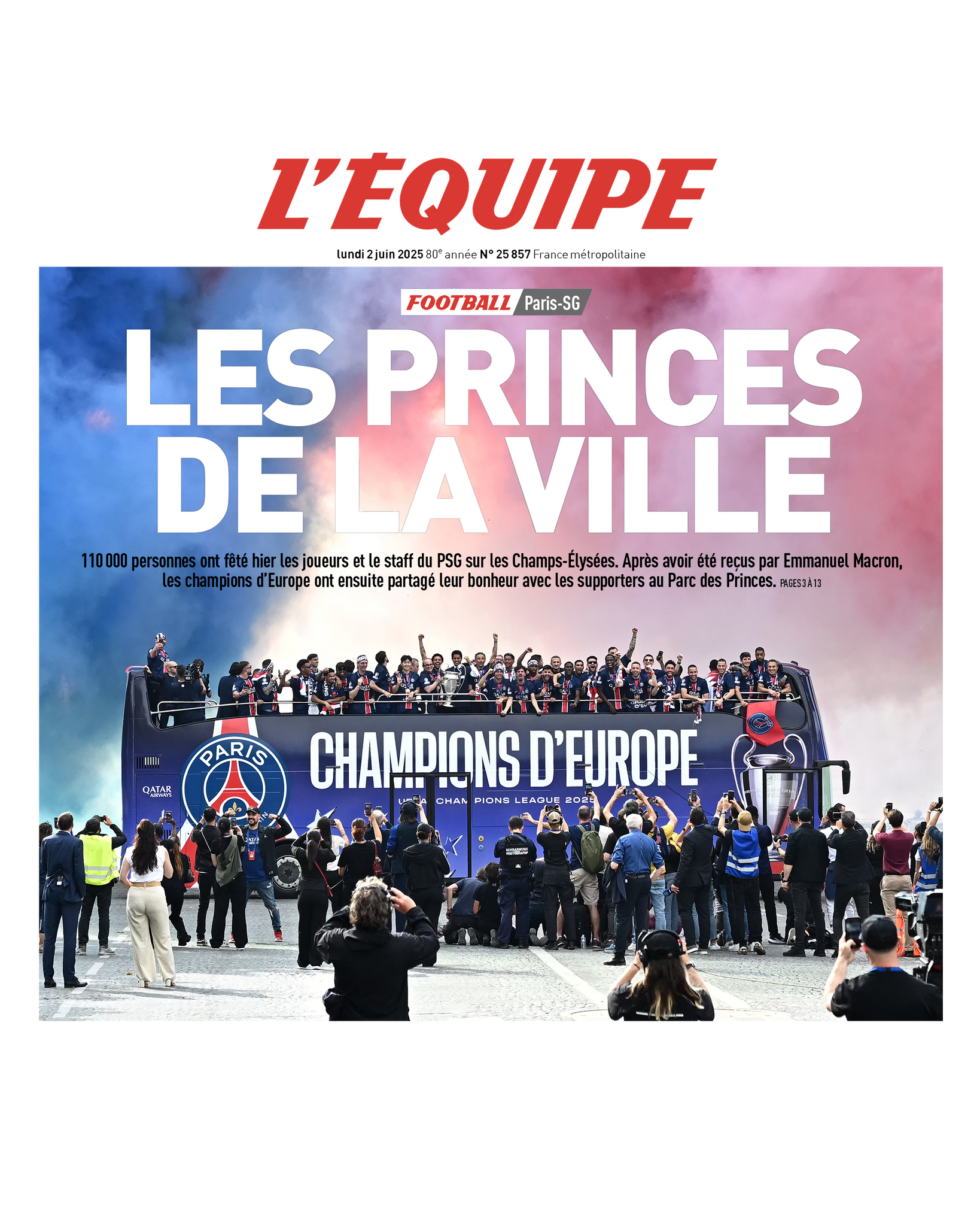 Tee Shirt Les Princes de la ville PSG - L'Equipe x Foot Dimanche