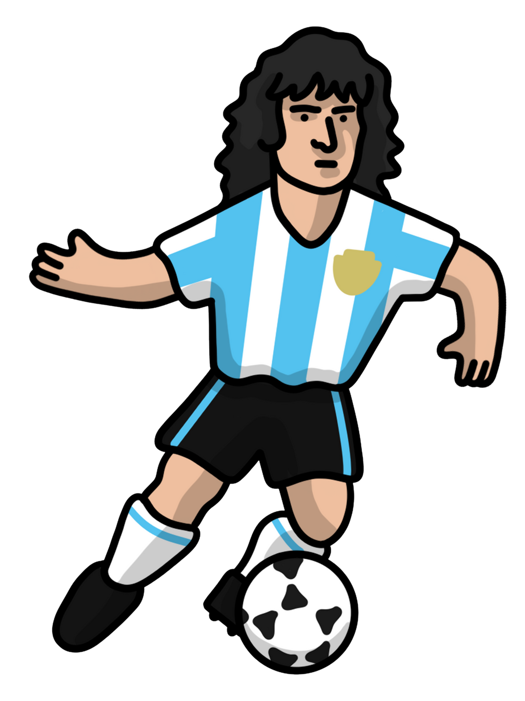 Chaussettes Mario Kempes Argentine - Foot Dimanche x Clément Striano
