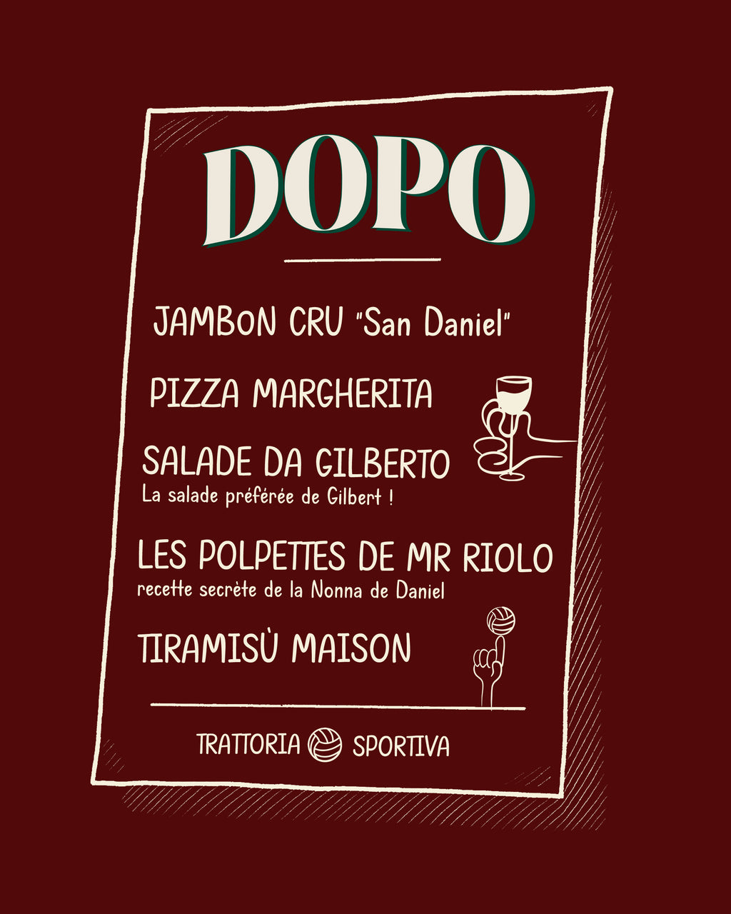 Tee Shirt Dopo Menu - Dopo x Foot Dimanche