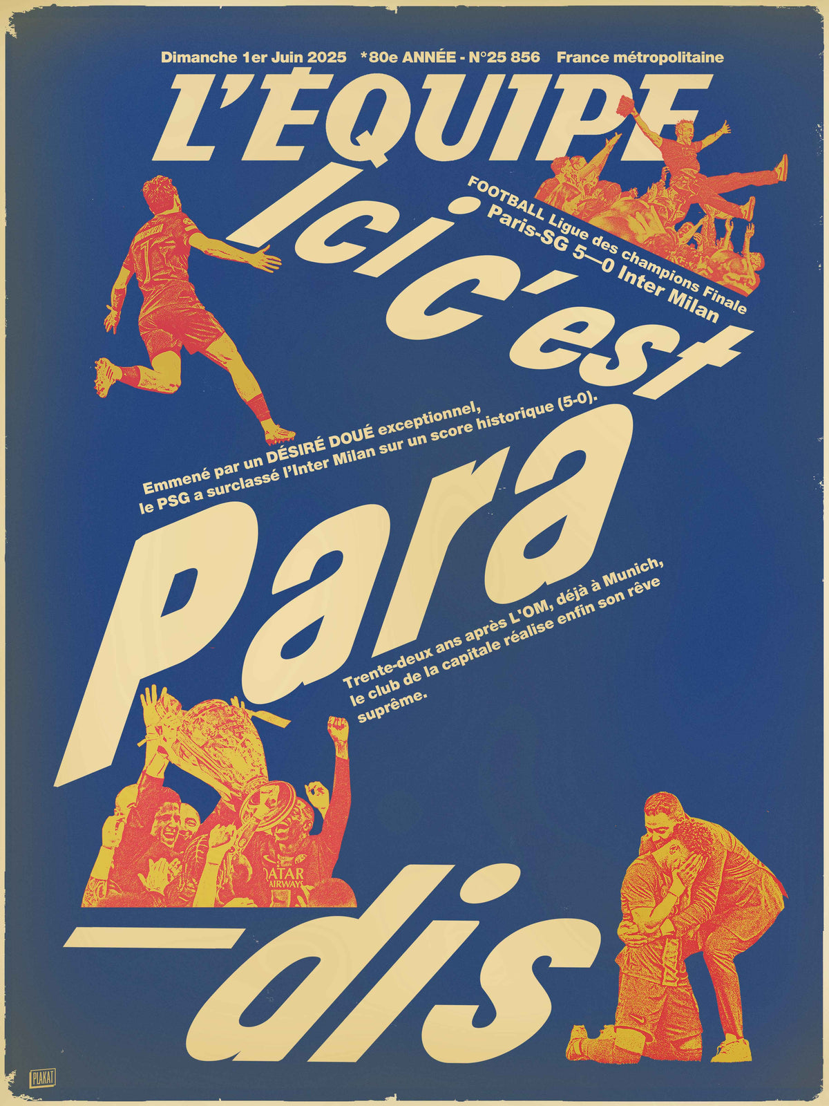 Tee Shirt Ici c'est Paradis - L'Equipe x Foot Dimanche by Plakat