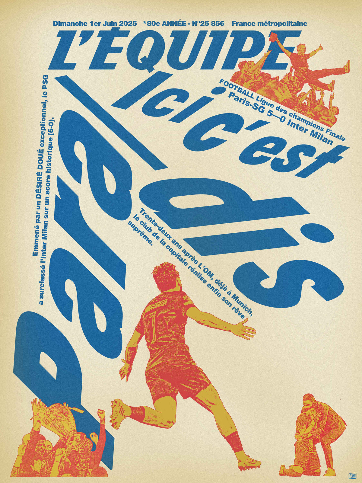 Tee Shirt Ici c'est Paradis - L'Equipe x Foot Dimanche by Plakat