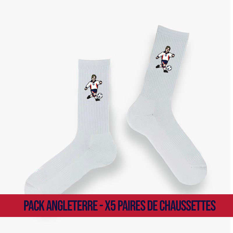 Pack 5 Chaussettes Angleterre - Foot Dimanche x Clément Striano