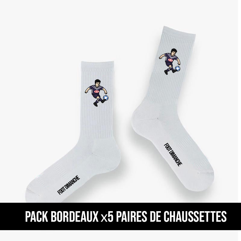Pack 5 Chaussettes Bordeaux - Foot Dimanche x Clément Striano