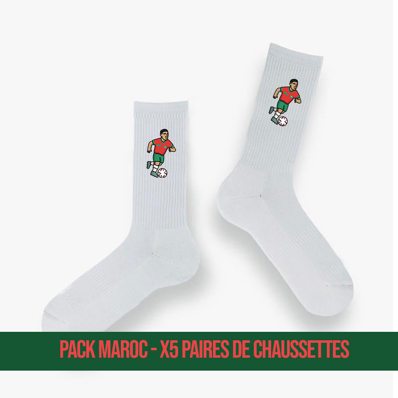 Pack 5 Chaussettes Maroc - Foot Dimanche x Clément Striano