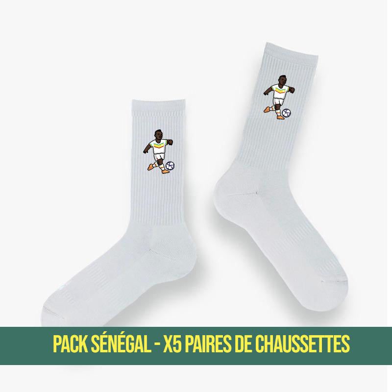 Pack 5 Chaussettes Sénégal - Foot Dimanche x Clément Striano