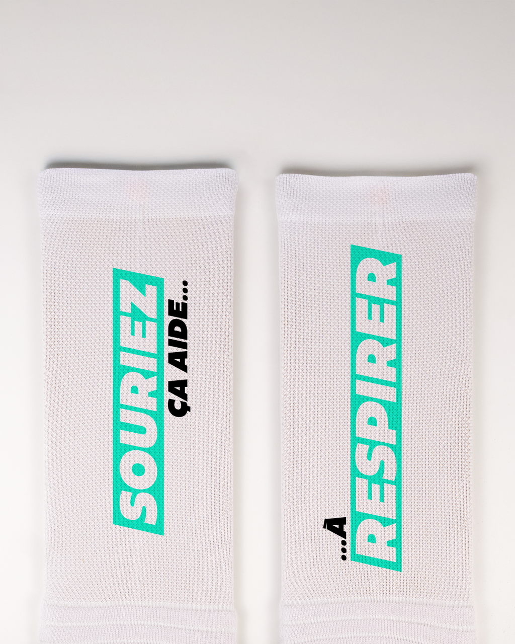 Chaussettes Souriez ça aide à respirer - RMC Running x Foot Dimanche