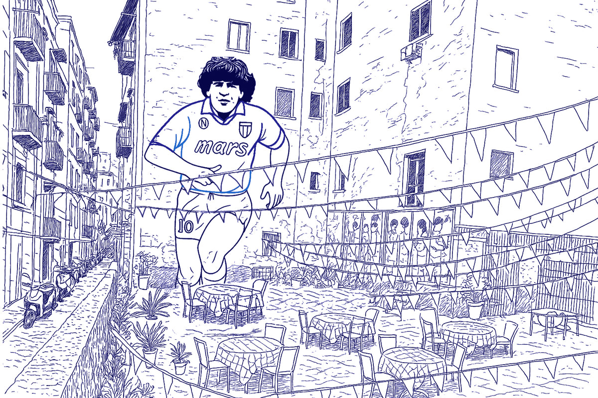 Tee Shirt Diego Maradona Murales - Foot Dimanche Napoli