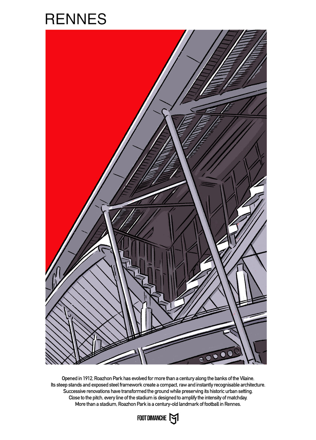 Sweat Capuche Rennes -  Foot Dimanche x Mark Johnson