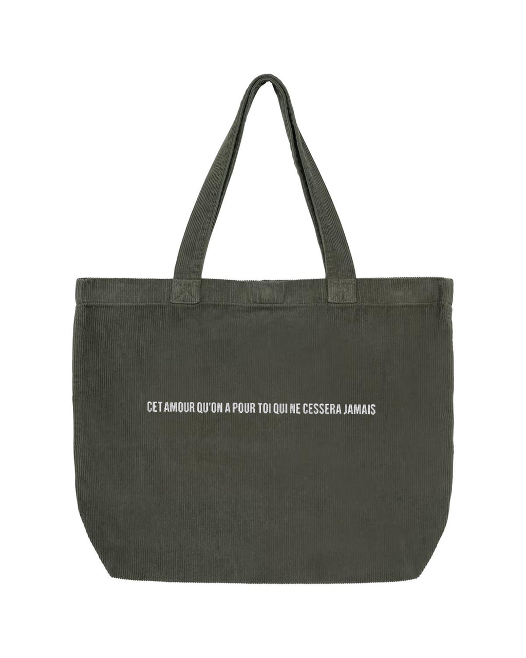 Sac velours côtelé -  Cet amour qu'on a pour toi brodé