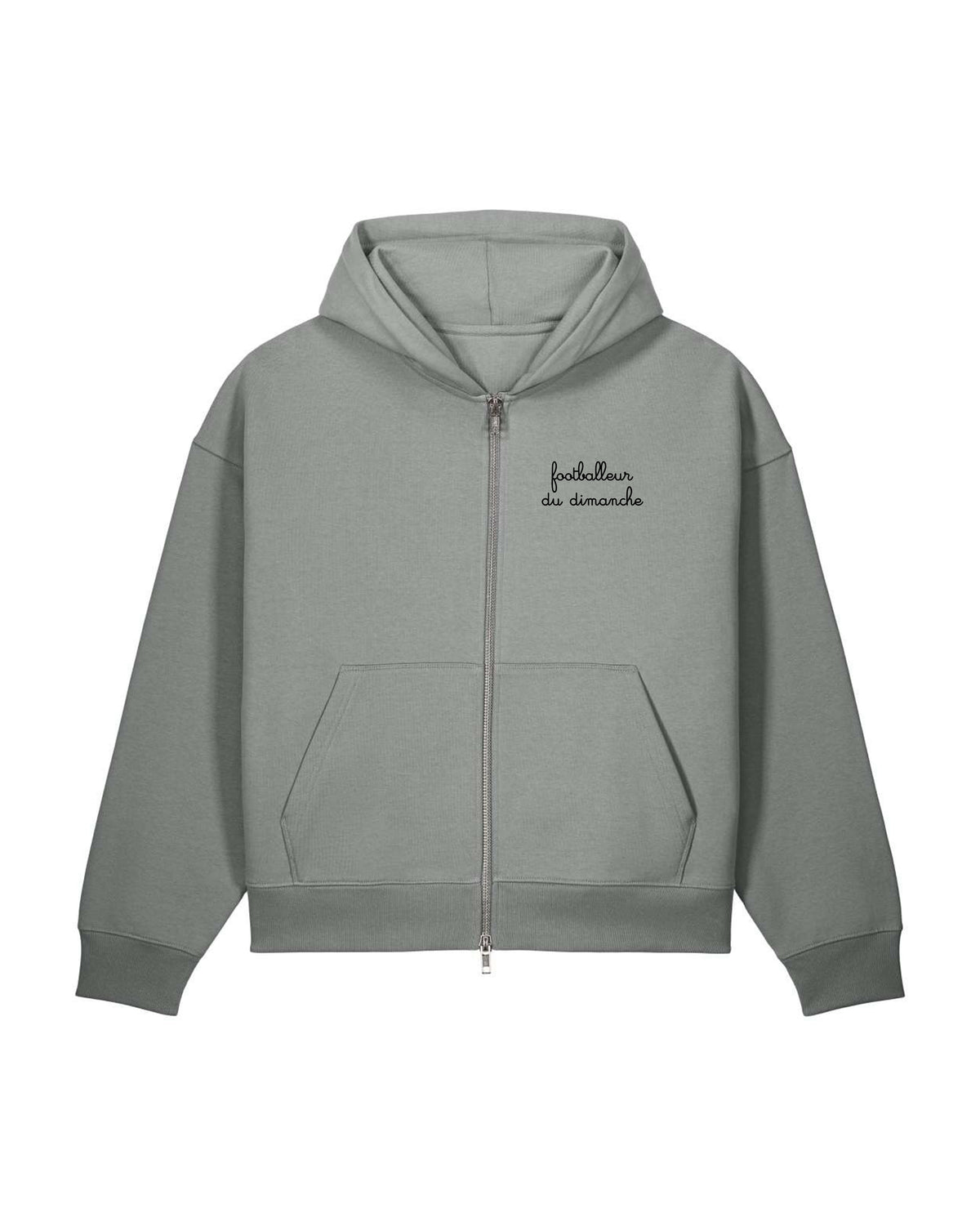 Sweat zippé Foot Dimanche brodé
