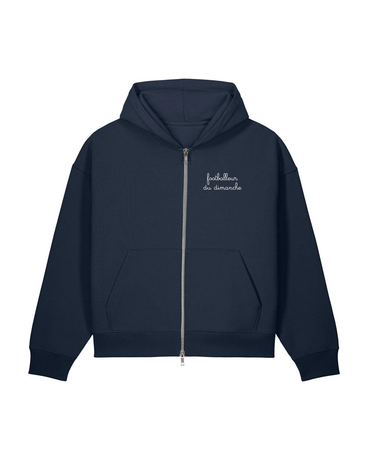 Sweat zippé Foot Dimanche brodé
