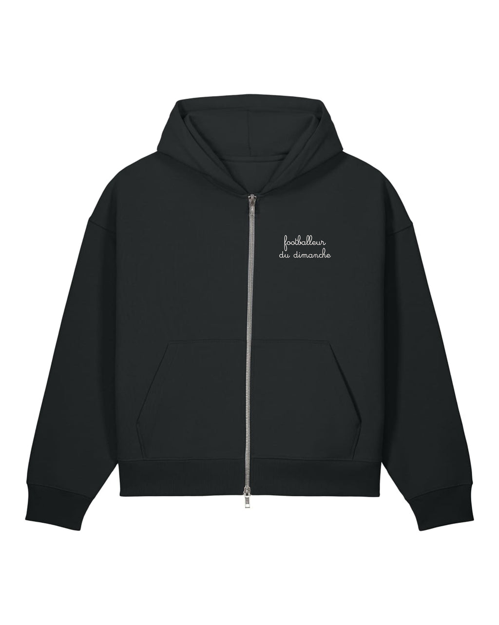 Sweat zippé Foot Dimanche brodé