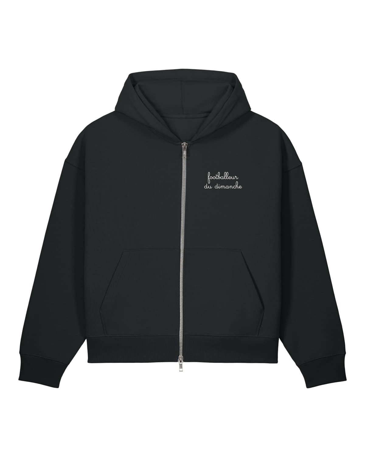 Sweat zippé Foot Dimanche brodé