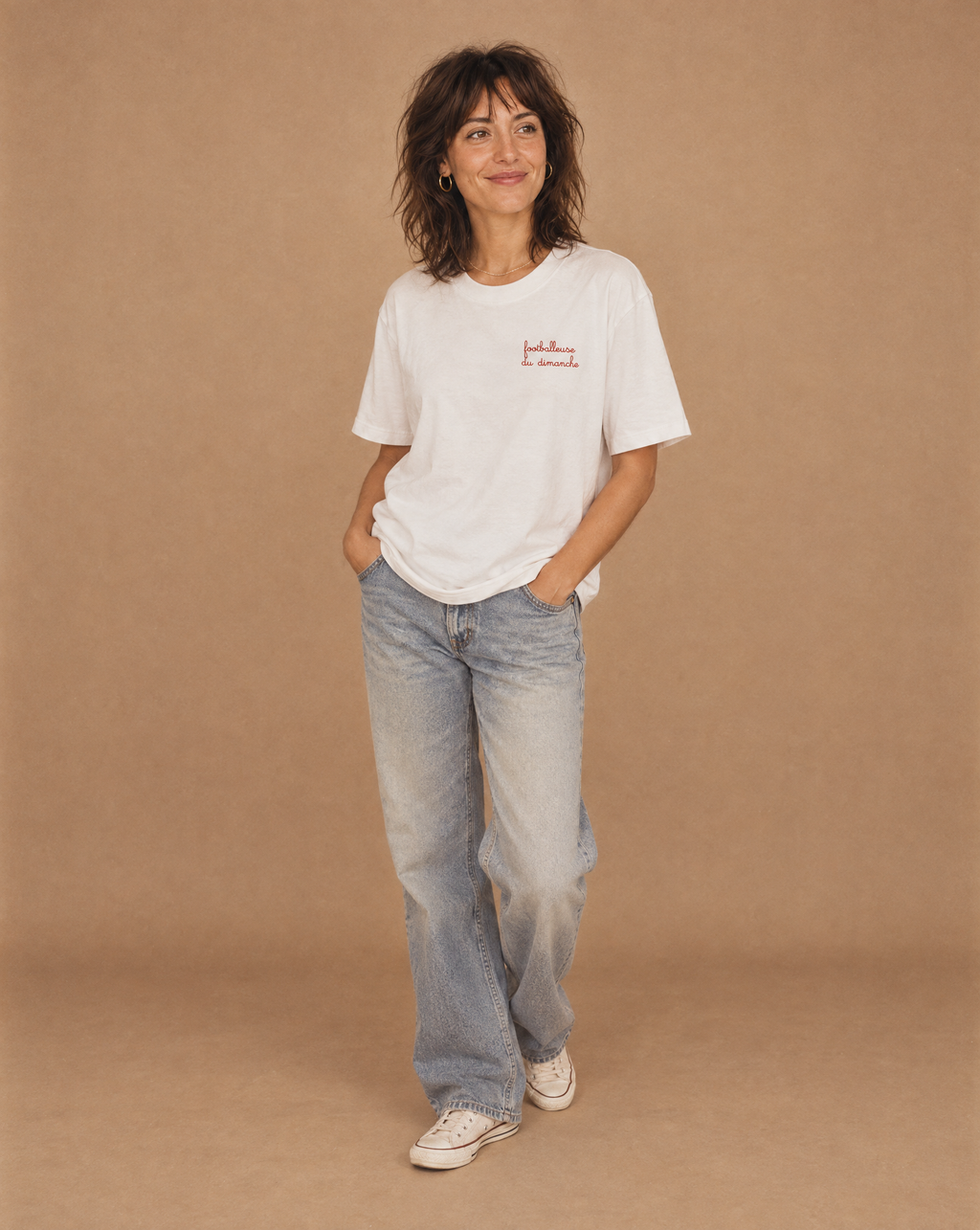 Tee Shirt Footballeuse du dimanche brodé