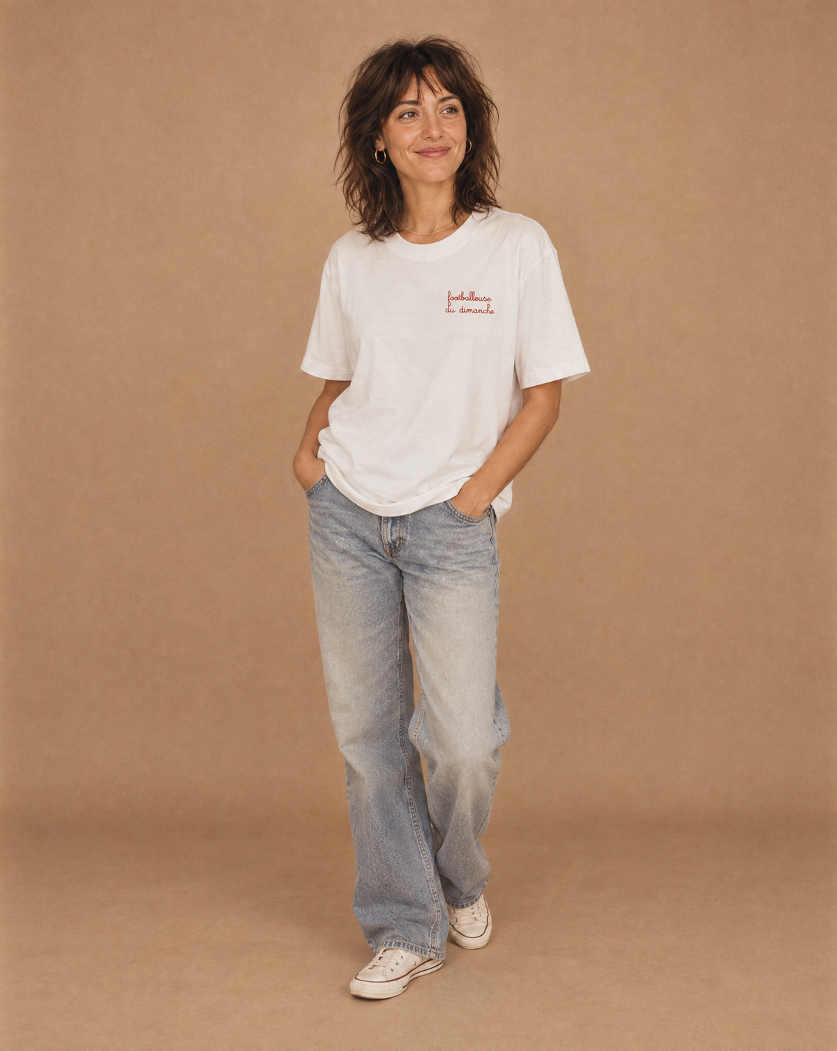 Tee Shirt Footballeuse du dimanche brodé