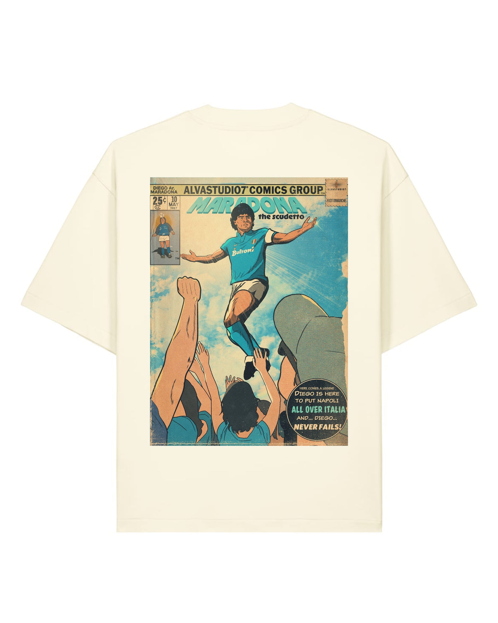 Tee Shirt Maradona - Foot Dimanche x Alvastudio7
