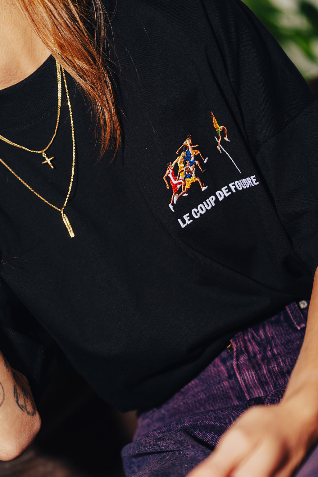 Tee Shirt Le coup de foudre brodé - L'Equipe x Foot Dimanche