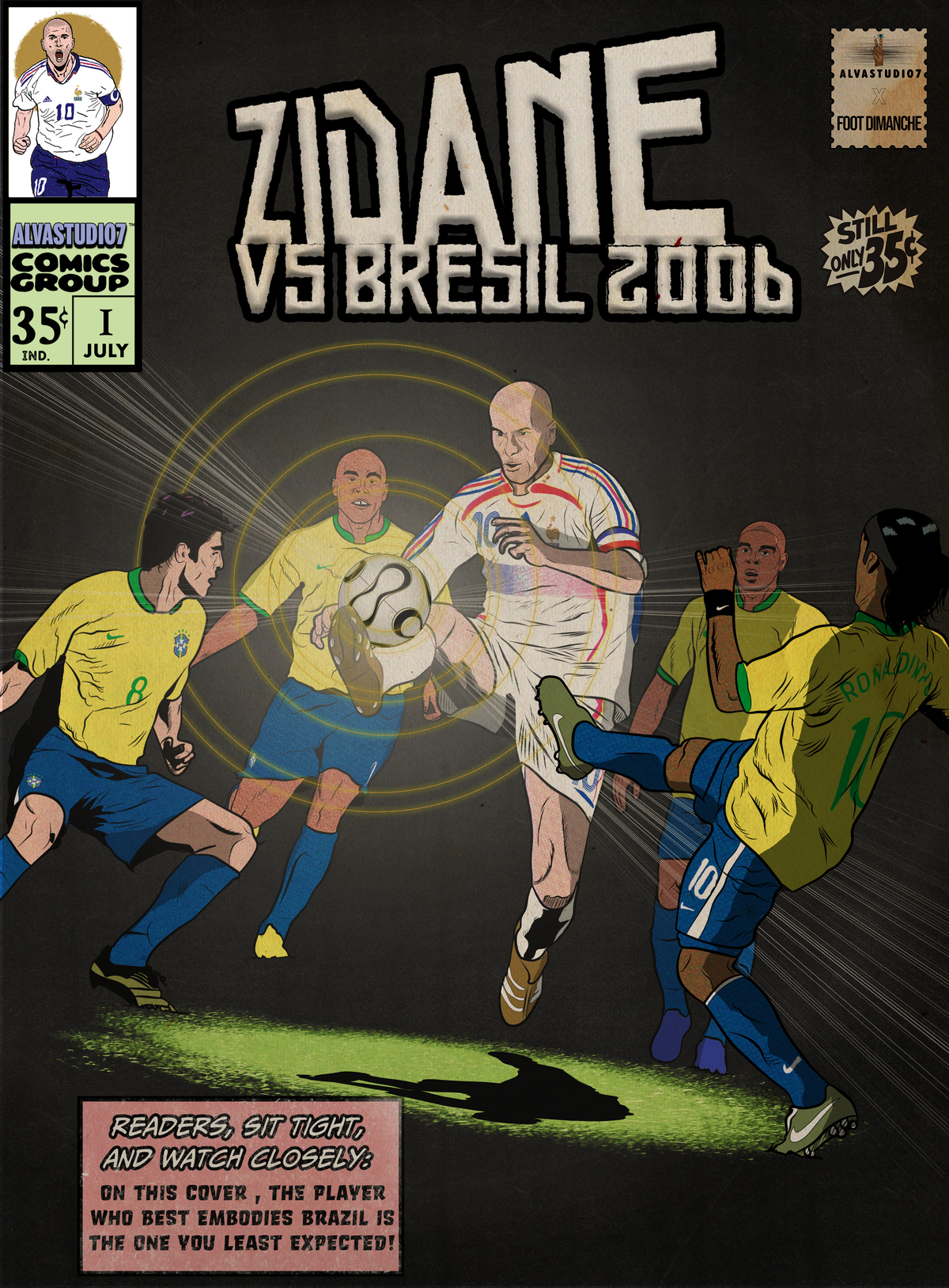 Tee Shirt Zidane 2006 - Foot Dimanche x Alvastudio7